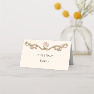 Elegante gefaltete Hochzeitsplatzkarte Platzkarte