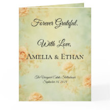 Elegante geklappte Hochzeit Dankeschön-Karte