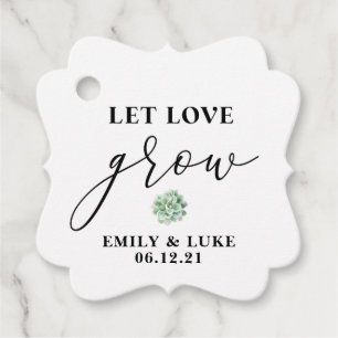 Elegante Gelassen Liebe Grow Sukkulente Gastgesche Geschenkanhänger