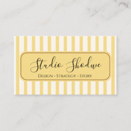 Elegante gelb gestreifte Studio-Branding-Geschäfts Visitenkarte