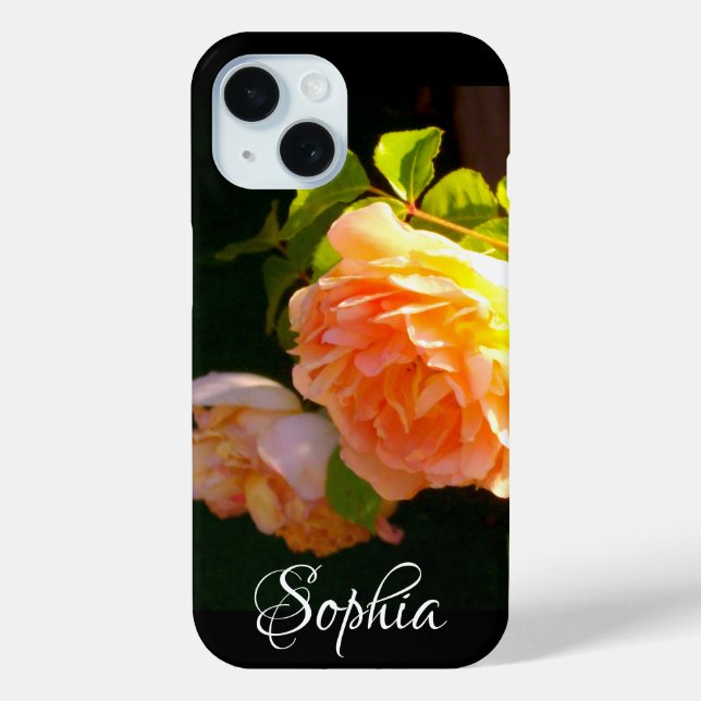 Elegante, gelb-orangefarbene Rose Case-Mate iPhone Hülle (Rückseite)
