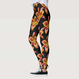 Elegante, gelb rosa Taglilien Leggings