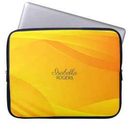 Elegante Gelbe Abstrakte Waves mit individueller A Laptopschutzhülle