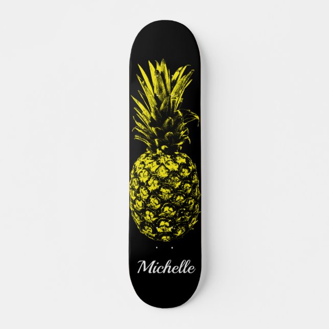Elegante Gelbe Ananas Skateboard (Vorne)