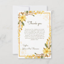 Elegante gelbe Aquarell-Blumen-Brautparty