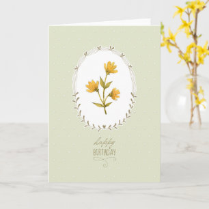 Elegante Gelbe Blume Geburtstagskarte Karte
