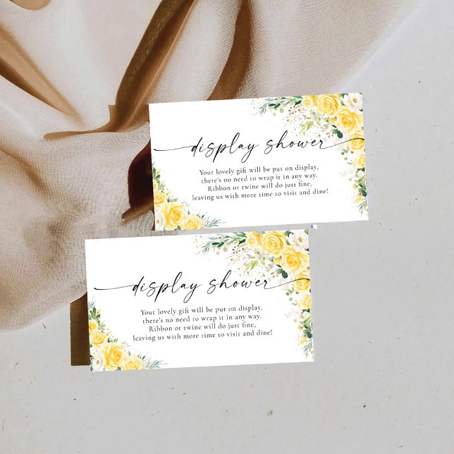 Elegante gelbe Blumendusche Begleitkarte (Von Creator hochgeladen)