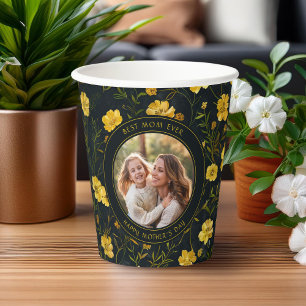 Elegante gelbe Butterblumen Muttertag Pappbecher