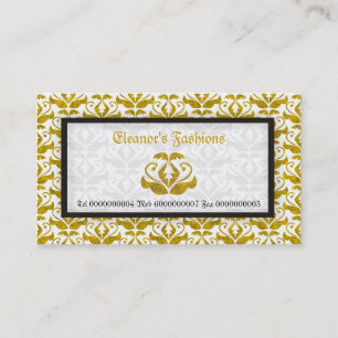 Elegante gelbe Damaskus-Modekarten Visitenkarte
