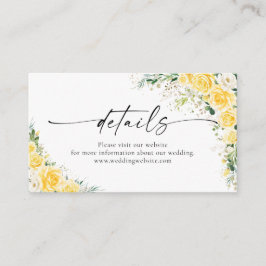 Elegante gelbe Details Einsteckkarte Begleitkarte