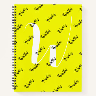Elegante gelbe Farbe - anfänglicher Name monogramm Notizbuch