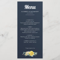 Elegante gelbe Rosen Aquarellmarinenhochzeit