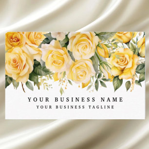 Elegante gelbe Rosen Blumen Floral  Visitenkarte