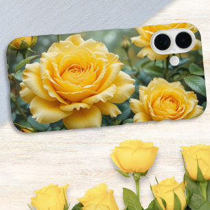 Elegante gelbe Rosen mit Regentropfen Blumengarten iPhone 16 Plus Hülle
