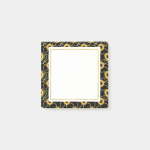 Elegante gelbe Sonnenblumen stilvolles Muster auf  Post-it Klebezettel