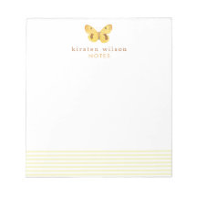 Elegante Gelbe Streifen & Schmetterling - Personal