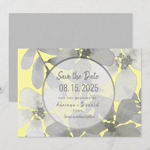 Elegante, gelbe und graue Hochzeit Save The Date