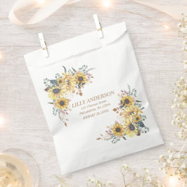 Elegante Gelbe Wasserfarbe Sonnenblume Geschenktütchen
