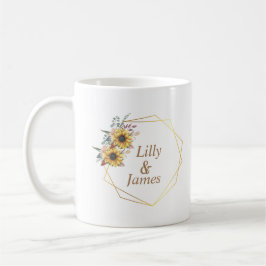Elegante Gelbe Wasserfarbe Sonnenblume Kaffeetasse