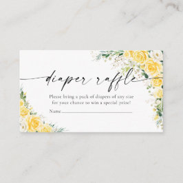 Elegante gelbe Windelverlosung Begleitkarte