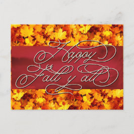 Elegante gemütliche Herbstwochen Zitat glücklich F Postkarte