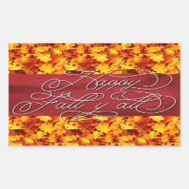 Elegante gemütliche Herbstwochen Zitat glücklich F Rechteckiger Aufkleber