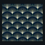 Elegante Geometrie: Blue Art Deco. Poster<br><div class="desc">Nahtlos elegantes geometrisches Muster. Blue Art Deco. Set von niedlichen Pflanze in Töpfen für einen bezaubernden Innengarten. Abstrakter Aquarellhintergrund mit geometrischen Formen. Muster, blau, golden, orientalisch, Hintergrund, abstrakt, Textur, Dekoration, Vintag, Illustration, weiß, Kreis, schwarz, kreativ, nahtlos, Welle, geometrisch, luxuriös, indianisch, Stoff</div>