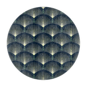 Elegante Geometrie: Blue Art Deco. Schneidebrett