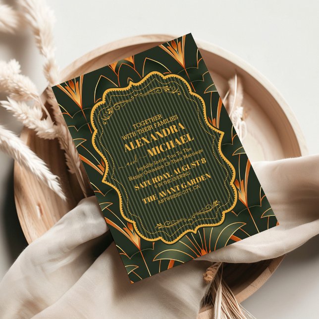 Elegante Geometrische Art Deco Einladung (Von Creator hochgeladen)