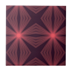 Elegante geometrische Blume im Retrostil Fliese