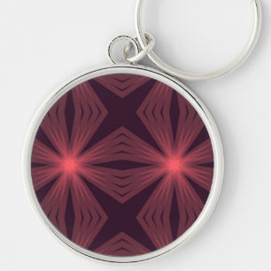 Elegante geometrische Blume im Retrostil Schlüsselanhänger