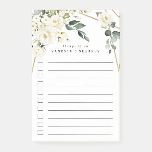 Elegante, geometrische Blumenlandschaft in Gold Post-it Klebezettel