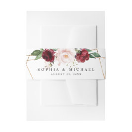 Elegante geometrische Form von Rosa und Wein Einladungsbanderole