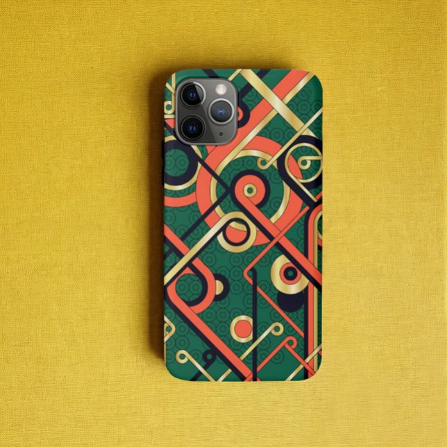 Elegante geometrische Formen des Grünen und Goldes Case-Mate iPhone Hülle (Von Creator hochgeladen)