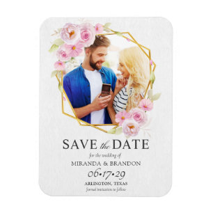 Elegante geometrische Formen Save the Date Magnet