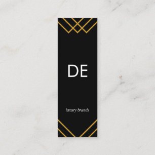 Elegante geometrische Goldlinien einfache Schwarz Mini Visitenkarte