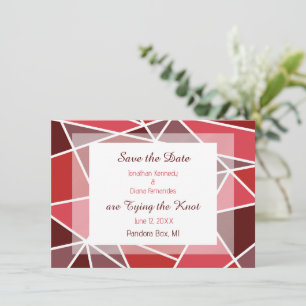 Elegante geometrische Hochzeit speichern das Datum Einladung