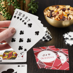 Elegante geometrische Hochzeit Spielkarten