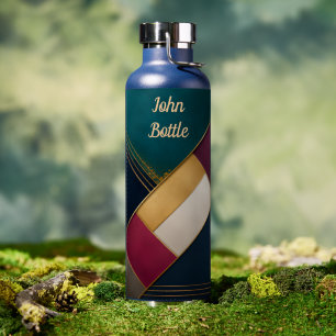 Elegante geometrische Kunst - Personalisierte Name Trinkflasche