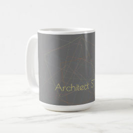 Elegante geometrische Linien dunkelgraues Architek Kaffeetasse