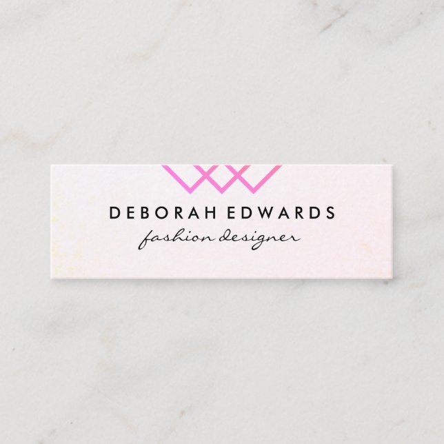 Elegante geometrische Linien Mini Visitenkarte (Vorderseite)