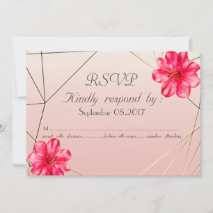Elegante geometrische Magnolie RSVP Einladung