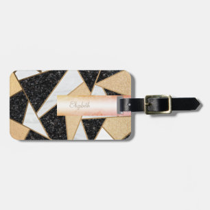 Elegante geometrische Marmor - Personalisiert Gepäckanhänger