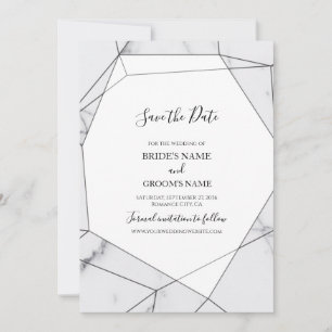 Elegante geometrische Marmorhochzeit Save The Date