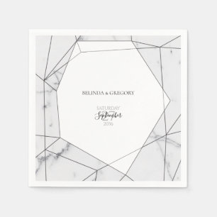 Elegante geometrische Marmorhochzeit Serviette