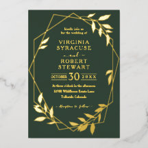 Elegante geometrische moderne Royal Dark Green Wed