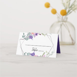 Elegante geometrische Platzkarte für Blumenhochzei