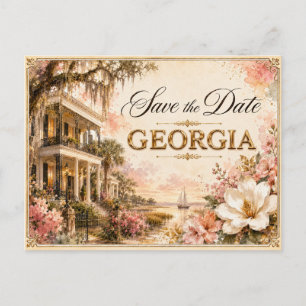 Elegante georgia Save-the-Date-Hochzeits-Einladung Postkarte