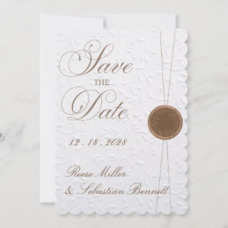 Elegante geprägte Save-the-Date-Hochzeitseinladung Einladung
