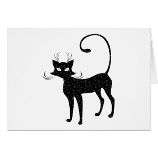 Elegante gepunktete schwarze Katze